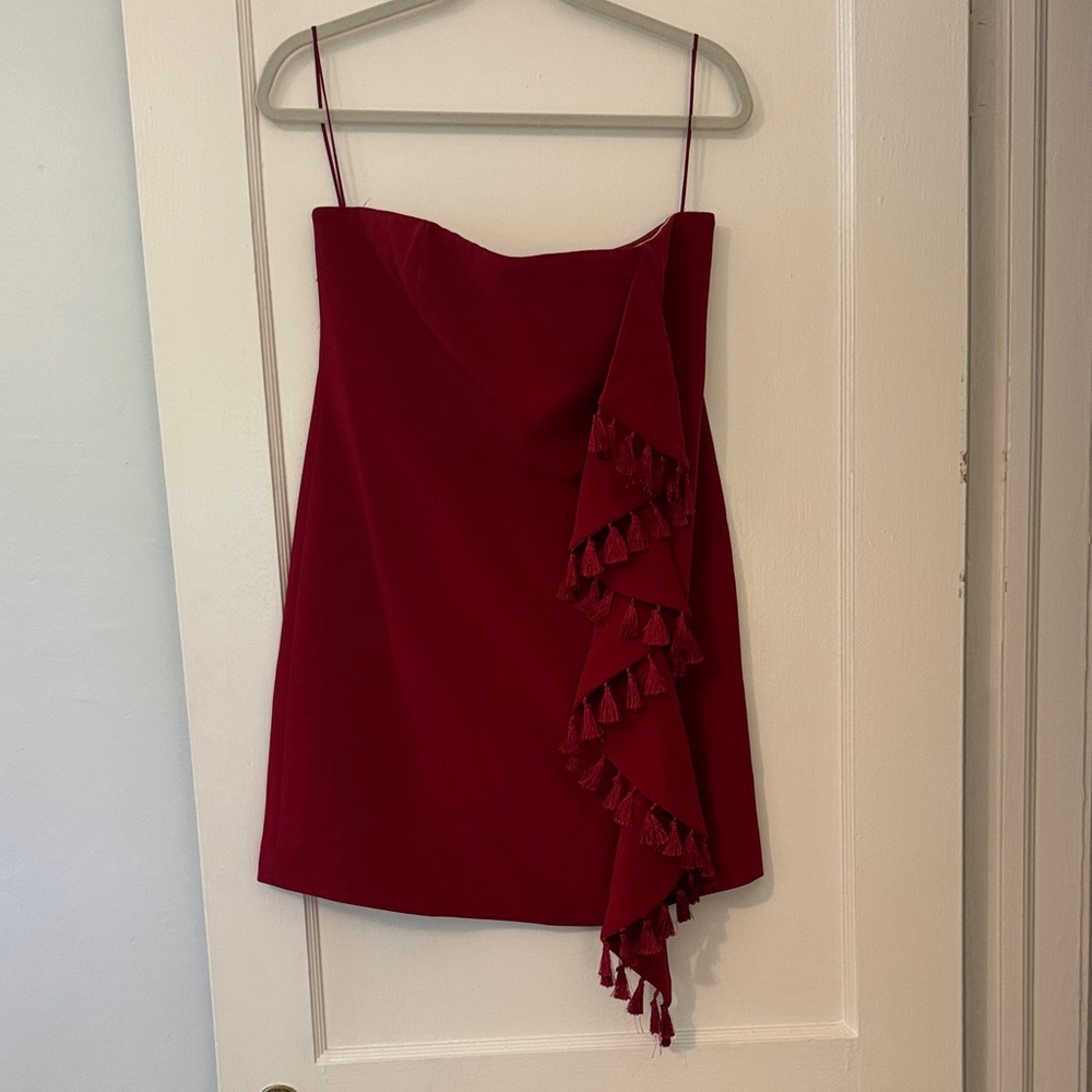 Cinq a Sept Red Tassel Dress